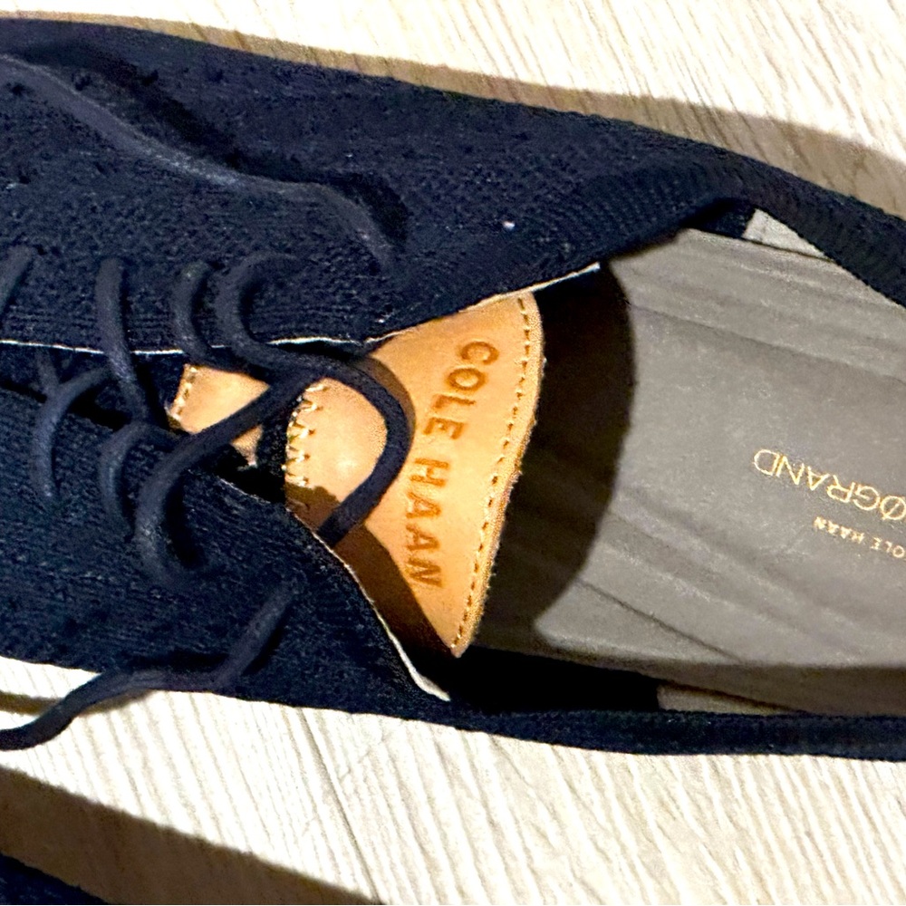 Cole haan zero grand navy and turquoise wingtip